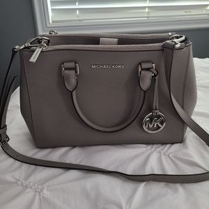 Michael Kors Sutton Saffiano Leather Satchel Grey Large